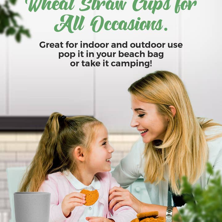 Greendish - Vente Verre/tasse - Ensembles de gobelets à boire en paille de blé écologique légers5