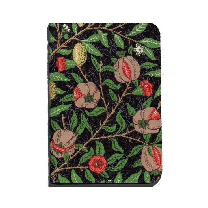Caderno de bolso com padrão floral e frutas William Morris por atacado de American Pigeon Co