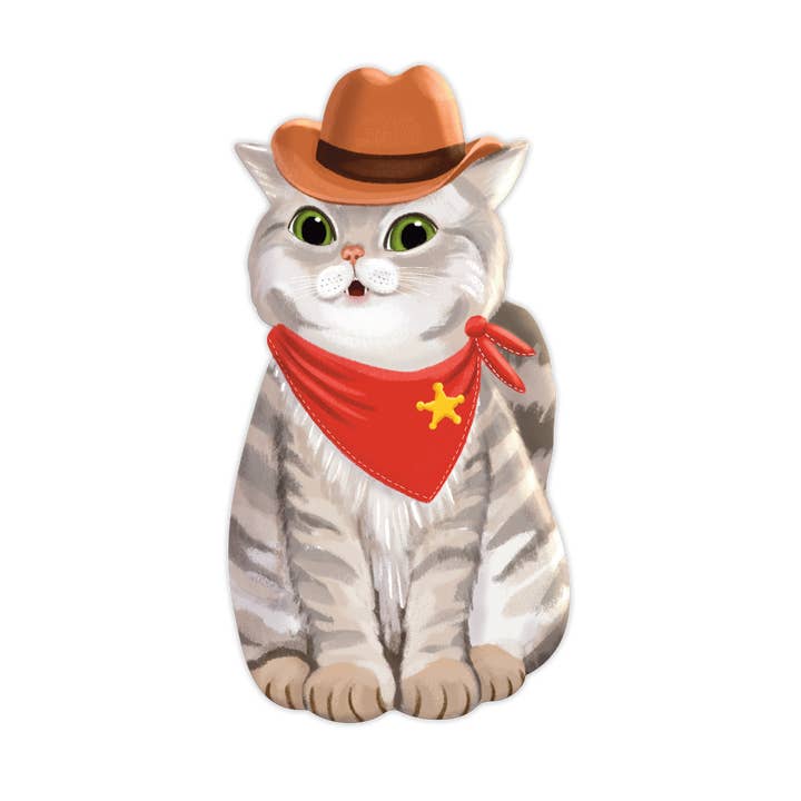 Grey Street Paper - Wholesale Bookmark - Western Cat Die-Cut Bookmark