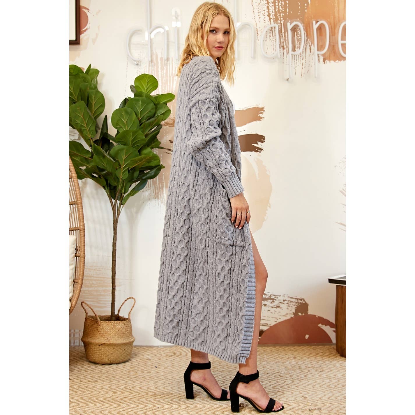 Sweet Generis – Großhandel Strickjacke – Damen – LANGE OFFENE STRICKJACKE4