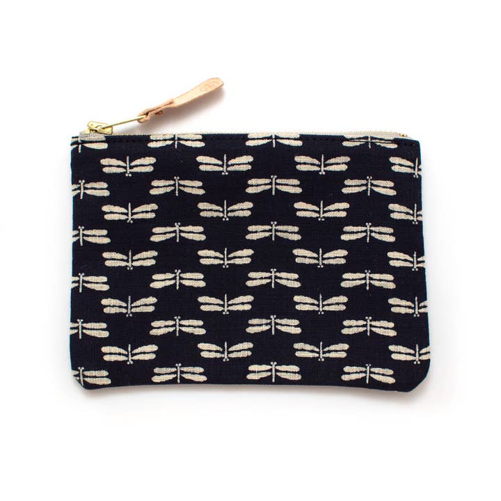 Japanske Indigo Dragonflies Zipper Pouch for engroshandel hos General Knot & Co.