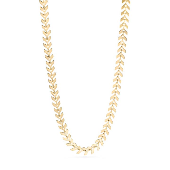 18K Gold PVD Stainless Steel Chevron Chain Necklace for wholesale by Sunflower Soul Boutique