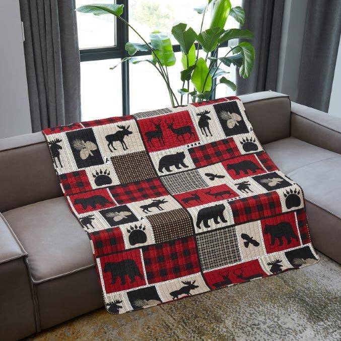 "Lodge Life" 3-Piece Designer Microfiber Quilt Set for wholesale by Duke Imports