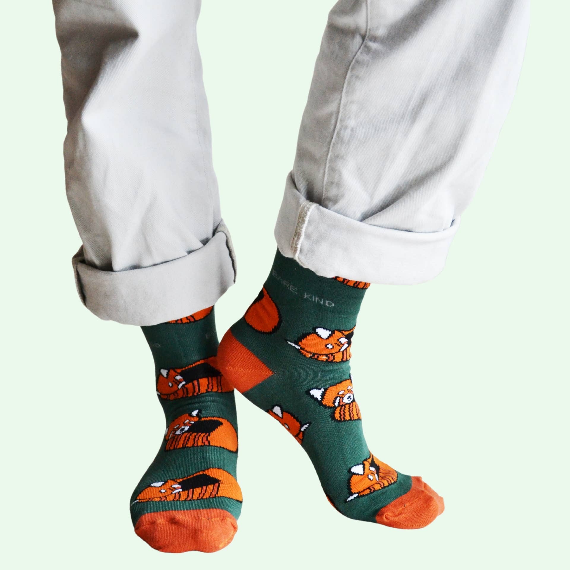 Bare Kind Socks - Vendita all'ingrosso Calzini - Unisex - Calzini Red Panda | Calzini in bambù | Calzini verdi4