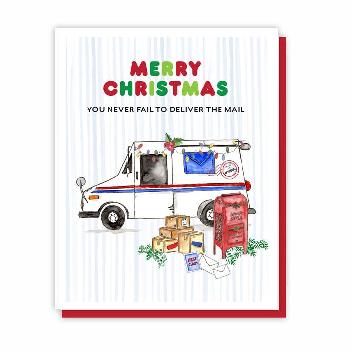 Appreciation Gift for Mailman, Mail Carrier Christmas Card for wholesale by Eight21 Studios + Unique Greeting Cards, Art and Stationery