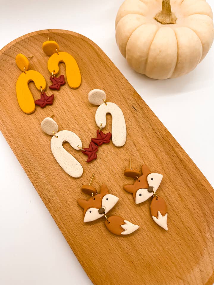 Autumn Statement Polymer Clay Earrings for wholesale by Clay Lab Creations