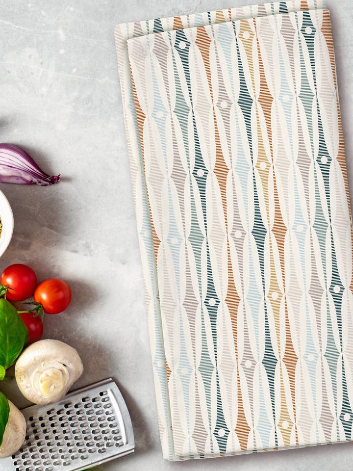 Groovy Stripes Gold - Tea Towel for wholesale by Roxy Lane Design