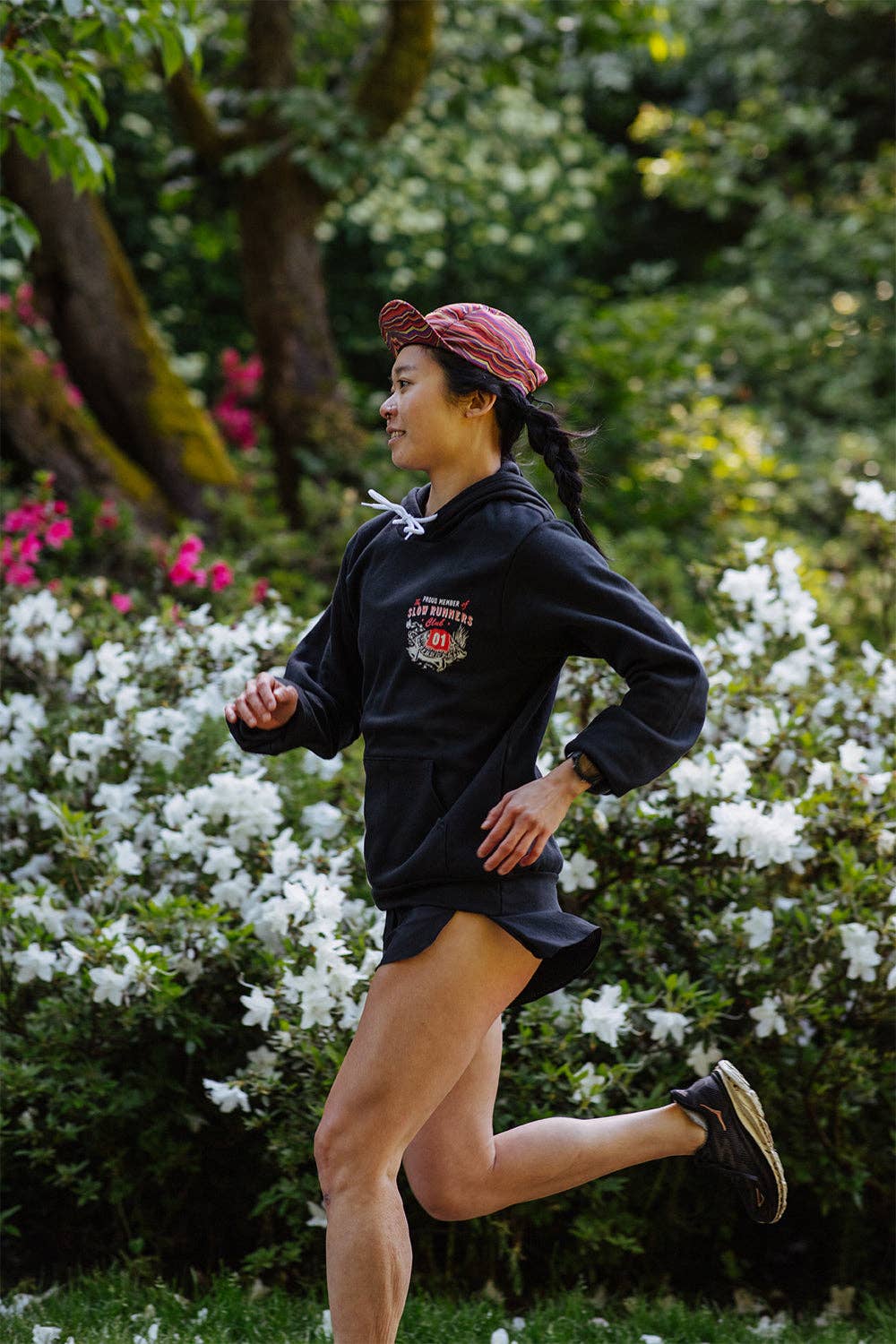 Vintage Black Slow Runners Club Hoodie Sweatshirt for wholesale on Faire7