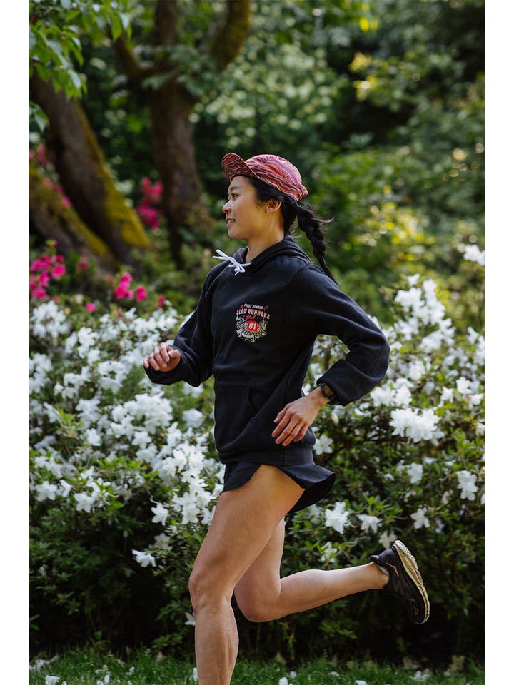 Vintage Black Slow Runners Club Hoodie Sweatshirt for wholesale on Faire7