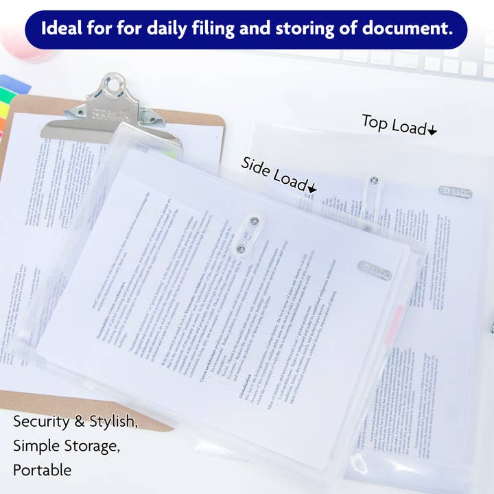 BAZIC Products - Wholesale Envelopes - String Envelope Letter Size Clear Top/Side Loading (2/Pack)3