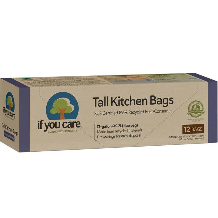 If You Care - Wholesale Trashcan/Trash Bin - 13 Gallon Certified 89% Recycled Post Consumer Tall Kitchen