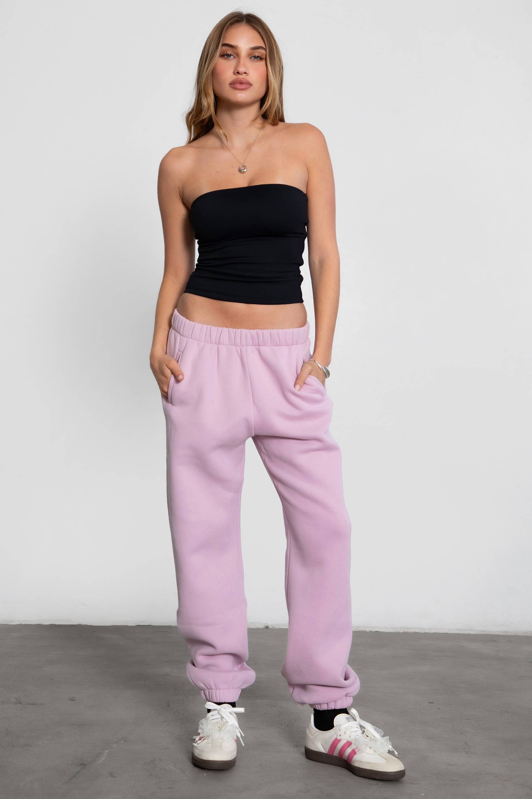 TICTOC - Vente Pantalon d'intérieur/de jogging – femme - DOVE Pantalon de jogging en polaire peluche à taille haute avec poches23