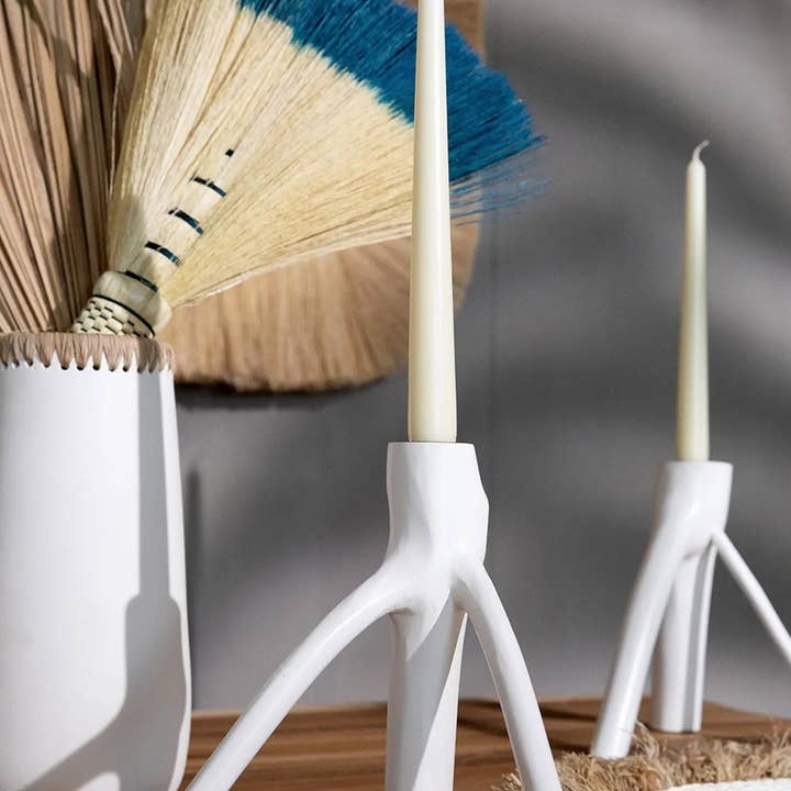 Bazar Bizar Living - Wholesale Candle Holder - The Triple Twig Candle Holder - White7