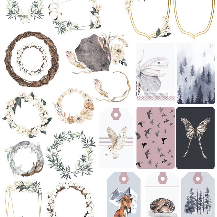 Frosted Forest - Cartes et étiquettes Frosted Forest Ephemera pour la vente par Fancy Pants Designs