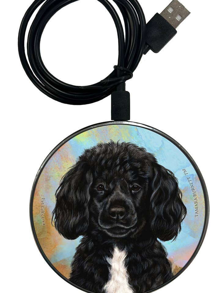 Portuguese Water Dog Blk W Beardless - Zoomies Phone Charger for wholesale by Pet Gifts USA, LLC