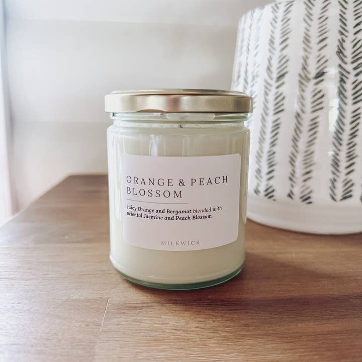 M I L K W I C K - Wholesale Jar/Filled Candle - Orange & Peach Blossom1