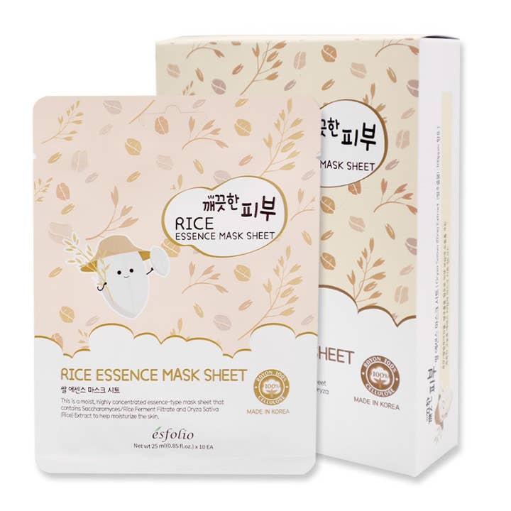 Esfolio ESMPPURIC Rice Essence Facial Mask Sheet - 10pc  and other Purchase Wholesale masken. Free Returns & Net 60 Terms on Faire trending on Faire.