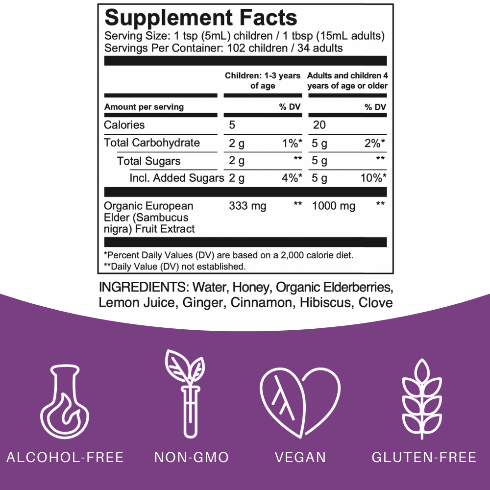 Elderlane® - Wholesale Oral Supplement/Vitamin - Elderberry Syrup 8.5 oz6