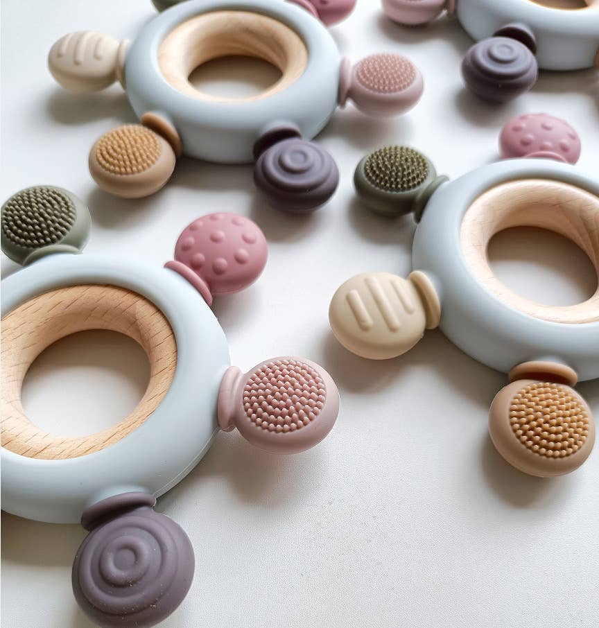 B.Baby Co - Vente Anneau de dentition sans clip – bébé - Jouet de dentition sensoriel1