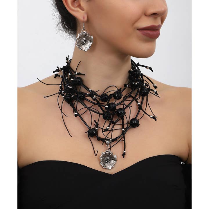AVENS - Wholesale Jewelry Set - Hand made leather necklace