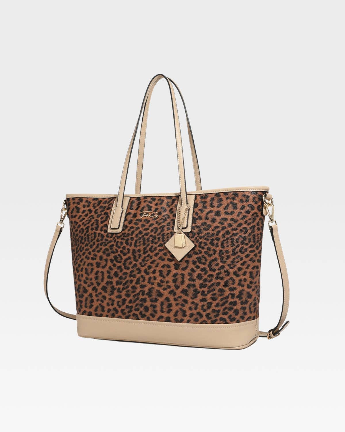 Tote&Carry - Wholesale Tote Bag - Women's - Leopard Print Tote Bag in Beige2