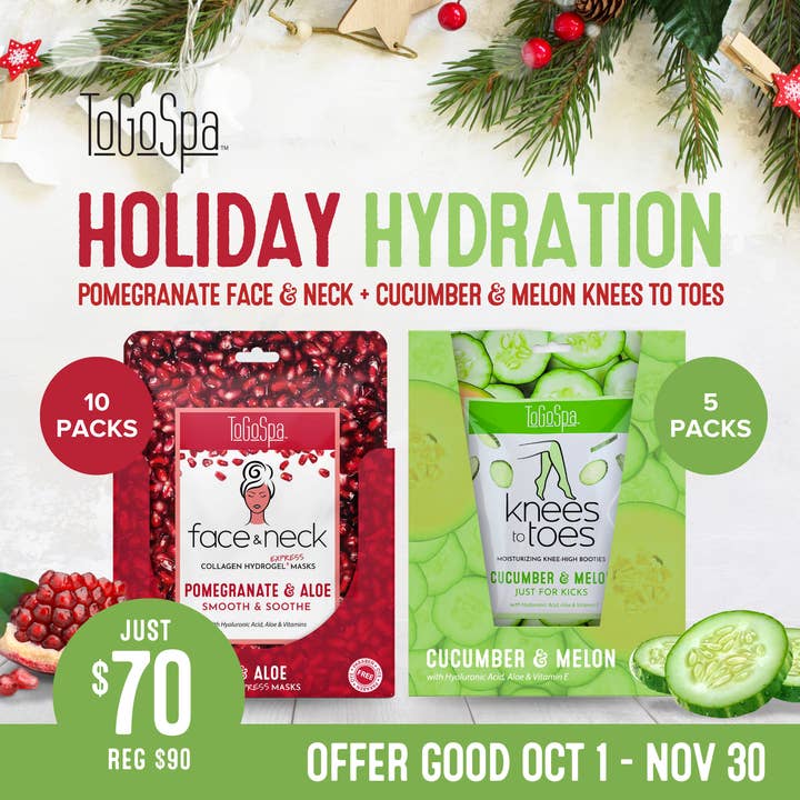 ToGoSpa - Wholesale Foot Mask - HOLIDAY GIFTING BUNDLE Face & Feet!