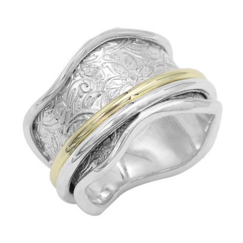 Designer Zweifarbiger Spinner-Ring 925 Sterling Silber Schmuck für den Großhandel von Jay Jools
