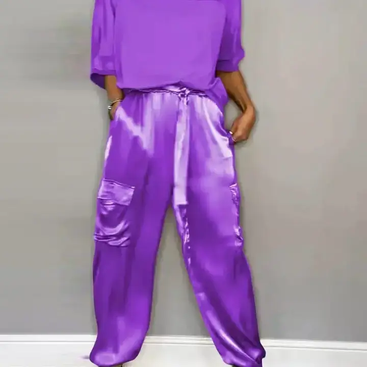 safistyle - Wholesale Top & Pant Set (NOT Loungewear) - Women's - Satin Top and Cargo Pant Set13