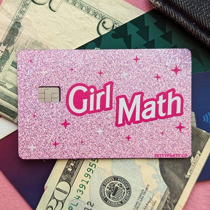 Petty Party - Wholesale Sticker - Girl Math Glitter Credit Debit Skin