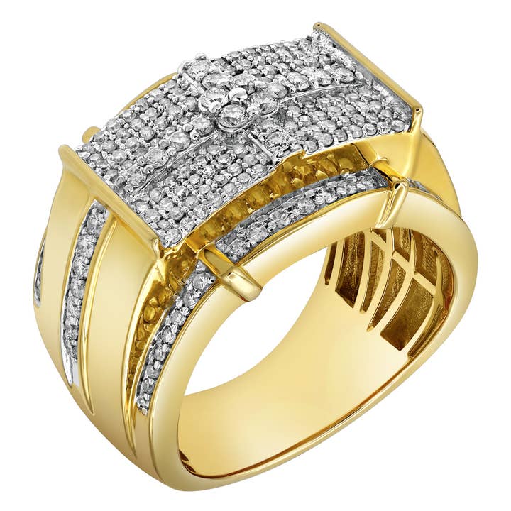 Bague en or jaune 14K avec diamant Banner of Bling 1,24 (ct. poids) pour la vente par LuvMyJewelry (LMJ)