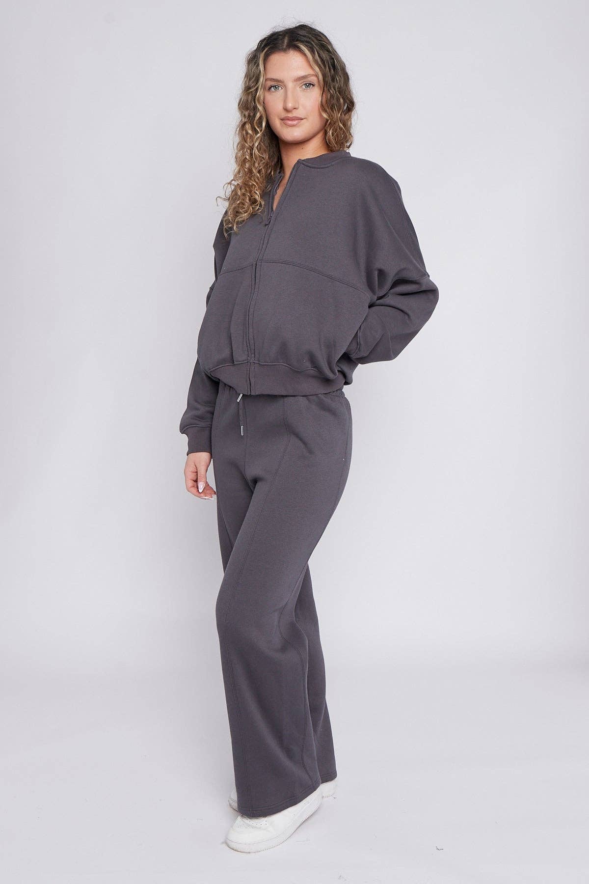 AX Labels - Wholesale Top & Pant Set (NOT Loungewear) - Women's - Oversized Bomber Style Fleece Zipper Co-ord29
