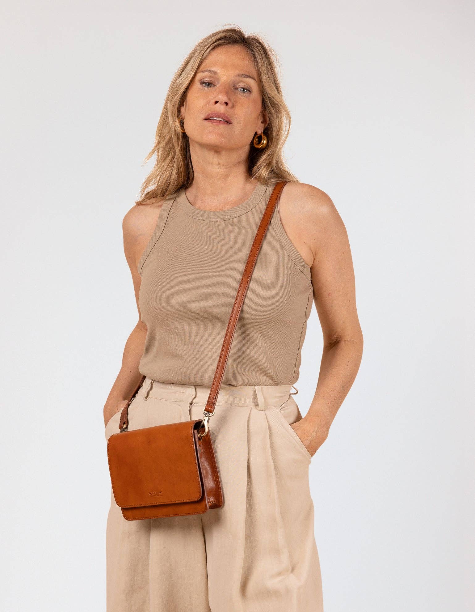 O My Bag – wholesale Axelväska - Dam – Audrey Mini - Cognac Klassiskt Läder8