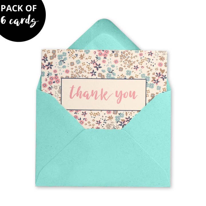 Mini Card Pack - Floral Thank You for wholesale by LOVELI