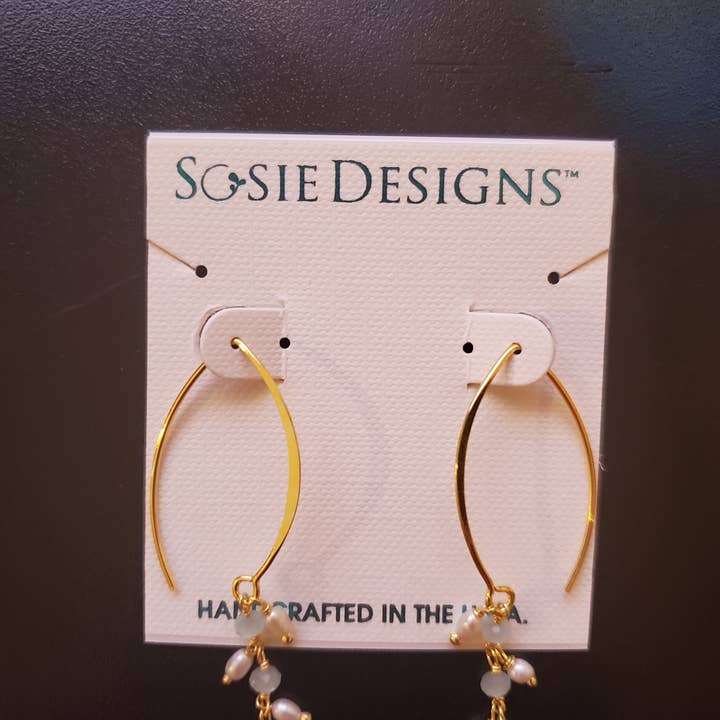 Sosie Designs - Wholesale Dangle Earrings - Vermeil Gold Marquis Med Cascading Gemstone Earrings