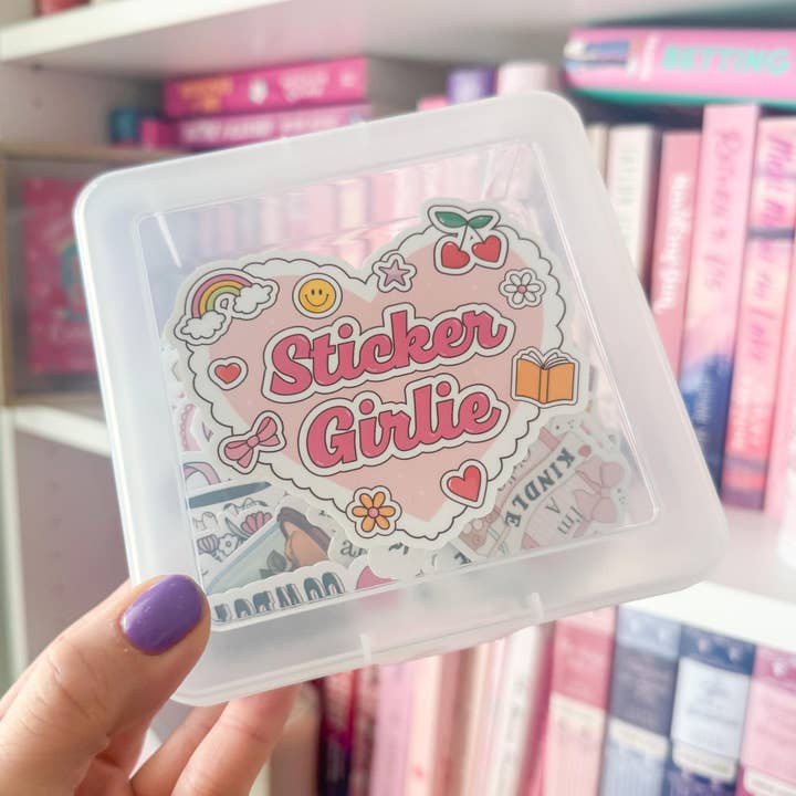 Sticker Girlie Heart Storage Box | Kindle Stickers Holder | Sticker Storage Box | Sticker Box | Gift for Book Lover | Organizer for Stickers for wholesale by Limes & Lilly