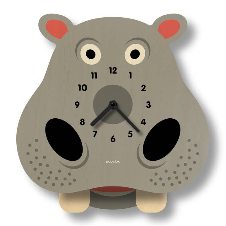 Popclox - Wholesale Wall Clock - Hippo Pendulum Clock - Wood