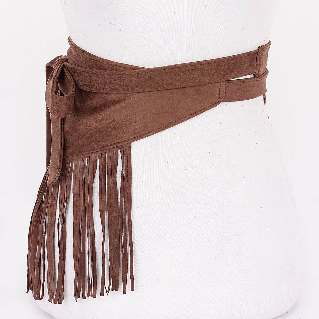 3AM BY H&D ACCESSORIES – Engroshandel Bælte - Dame – Faux ruskind frynsebælte7