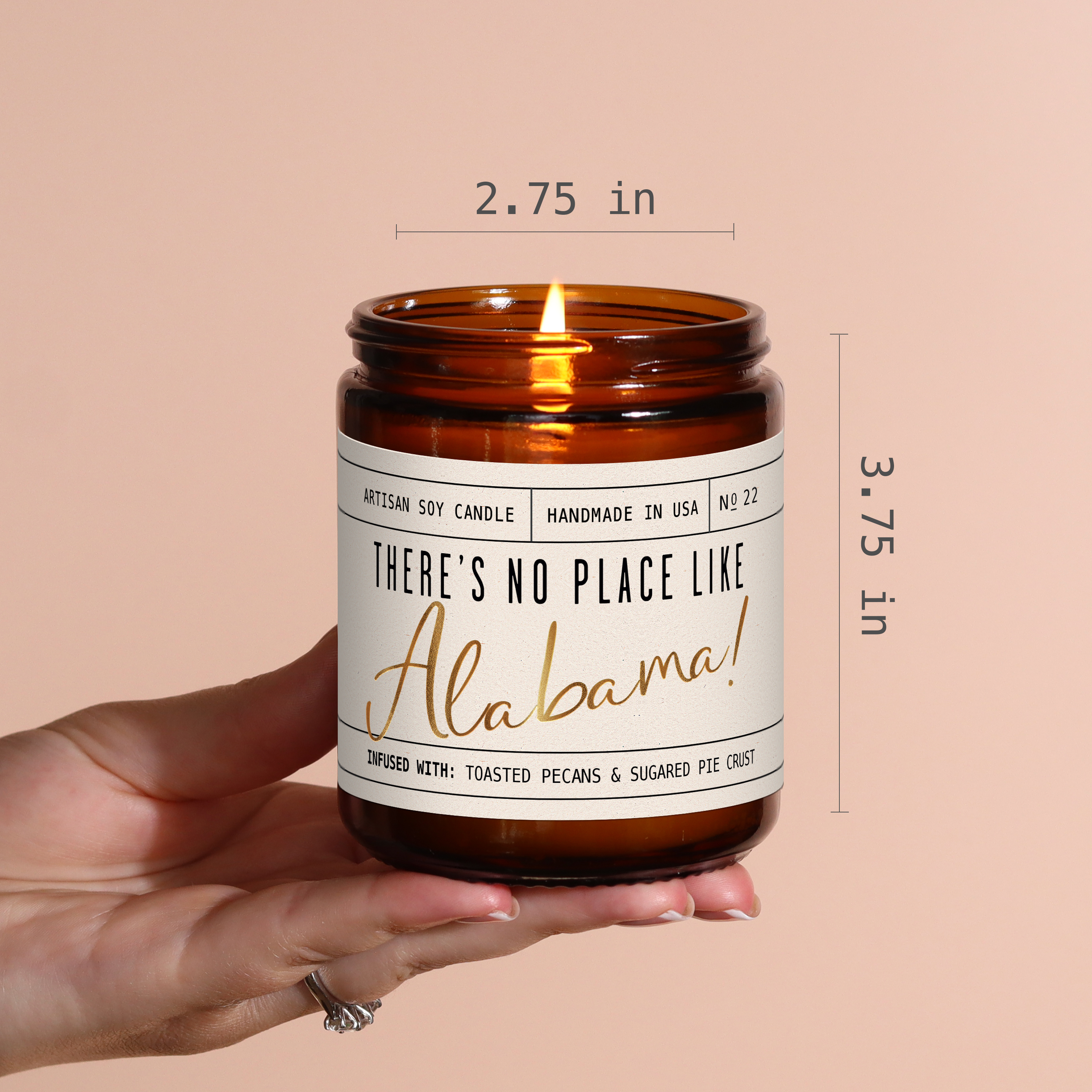 Soy and Sass – wholesale Burkljus – ”Det finns ingen plats som Alabama” sojavaxljus - statliga gåvor5