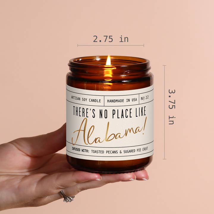 Soy and Sass – wholesale Burkljus – ”Det finns ingen plats som Alabama” sojavaxljus - statliga gåvor5