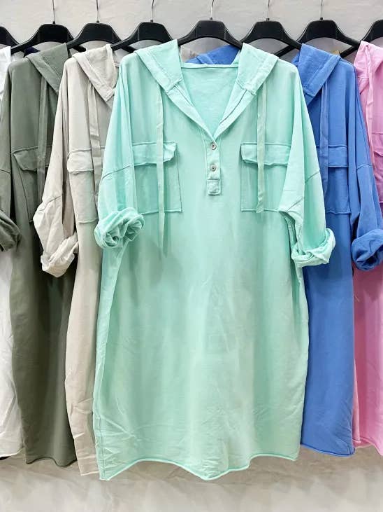 Mimi & Gogo - Vendita all'ingrosso Vestito - Donna - Abito felpa con cappuccio e tasche @8587_RSweatsPoche4