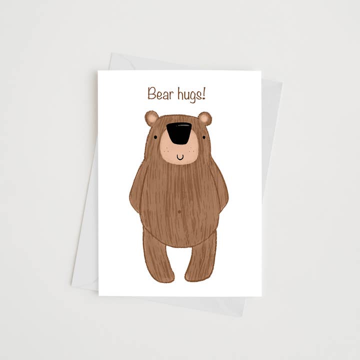Greeting card Bear hugs for wholesale by Black Bean Design