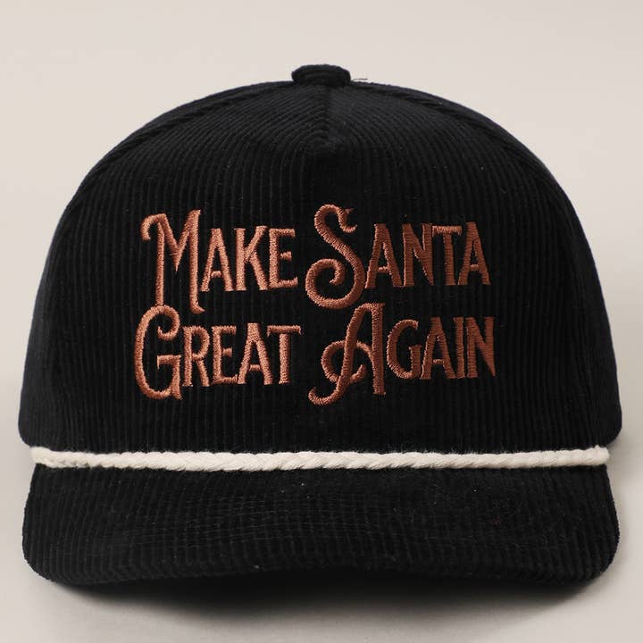 Fashion City - Wholesale Trucker hat – Women’s - MAKE SANTA GREAT AGAIN Corduroy Rope Trucker Hat6