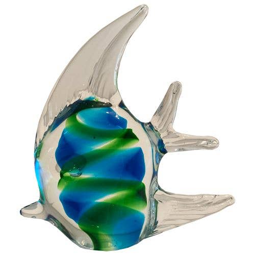 Poisson Tropical en Verre Bleu/Vert pour la vente par Barry-Owen Co., Inc.
