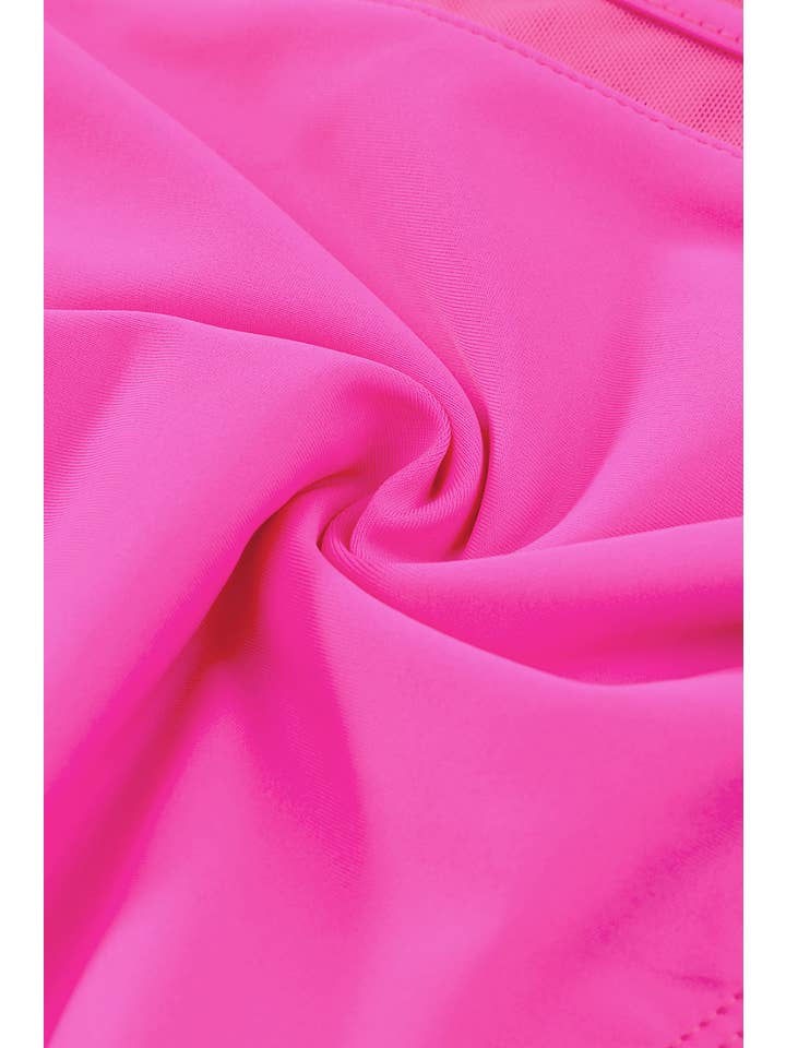 EG fashion - Wholesale Two Piece Swimsuit - Women's - Pink Scalloped Sleeveless High Waisted Two Piece Swimsuit42