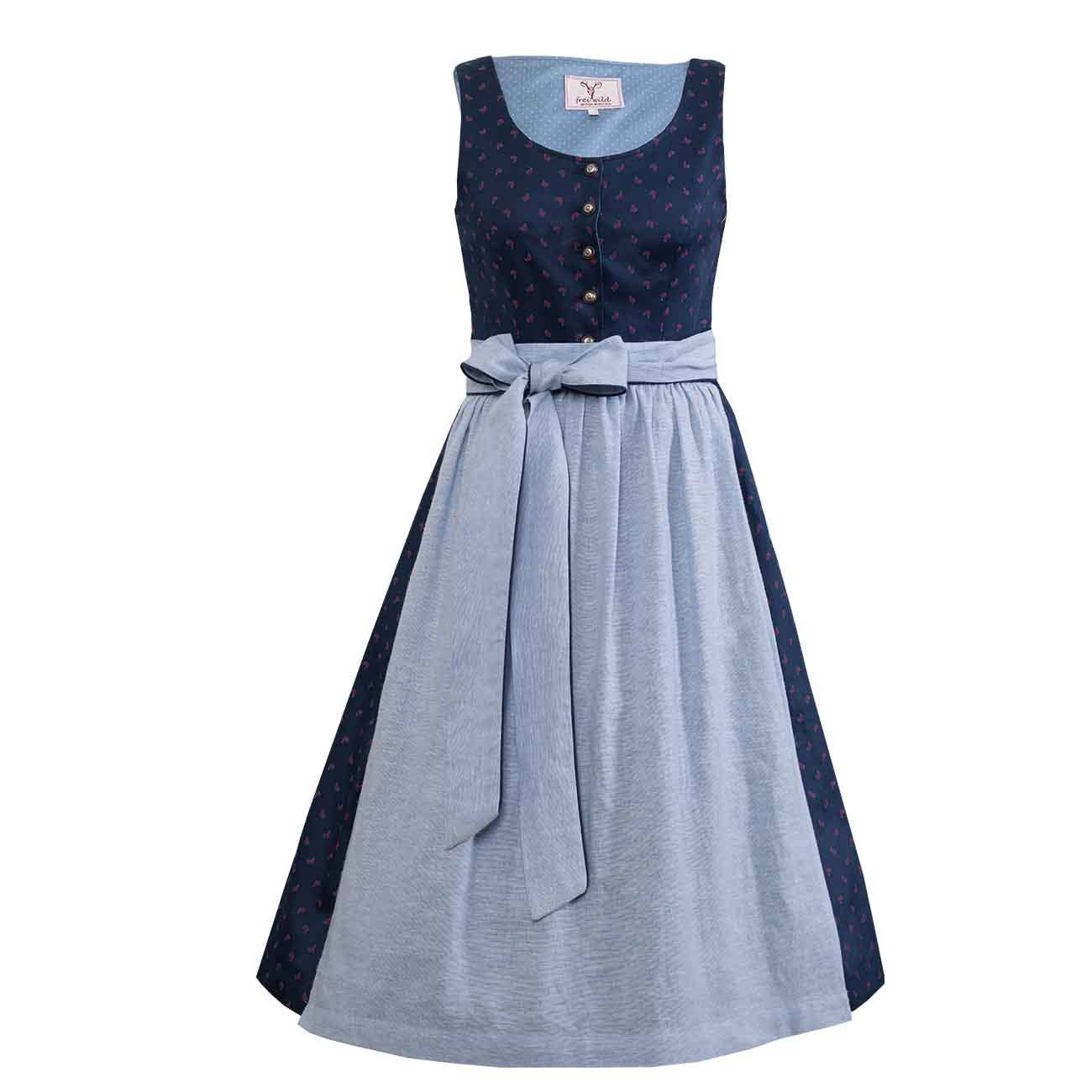 FREIWILD-DESIGN - Wholesale Dress - Women's - DIRNDL GRETA (BLUE-FLOWERED)1