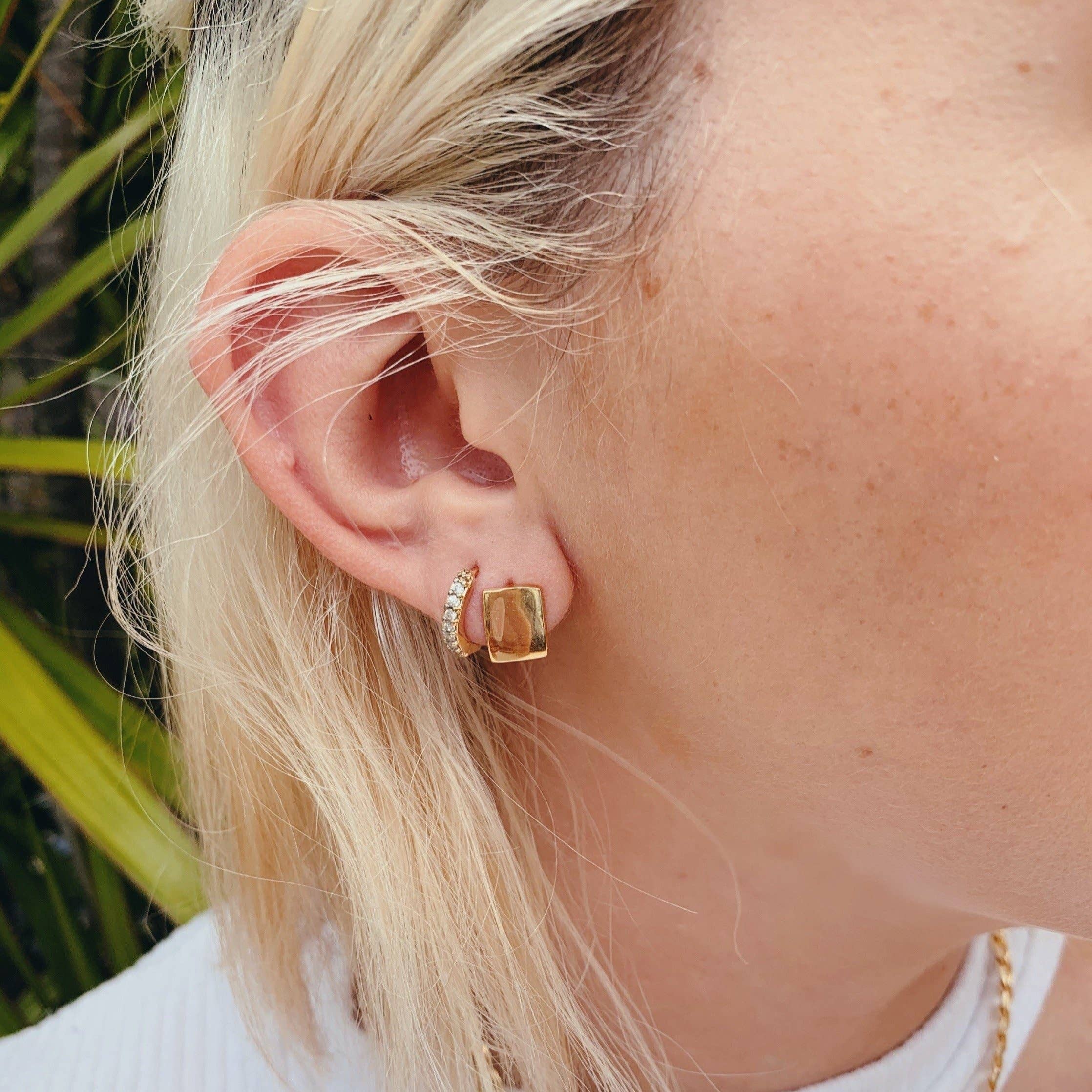 The Views & Co - Wholesale Huggie Earrings - Cube Huggies4