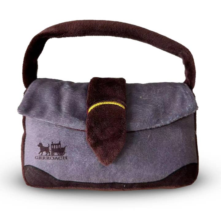 Grrroach Handbag – Plush Squeaky Designer Dog Toy for wholesale by Chomp Haus