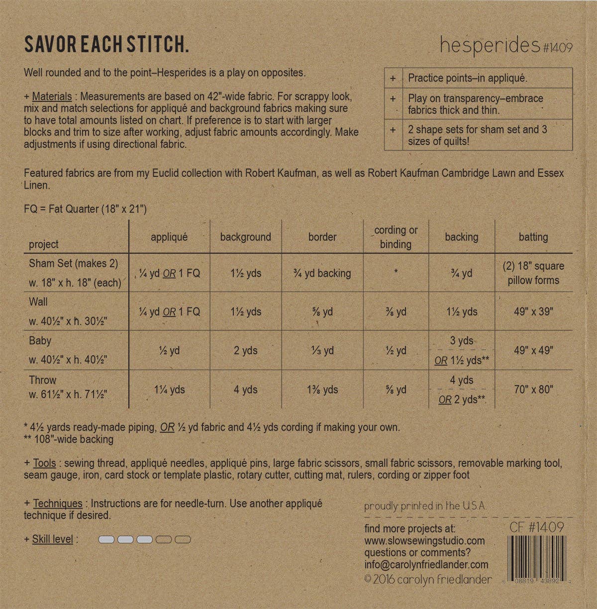 Carolyn Friedlander - Vendita all'ingrosso Trapunte - Motivo trapunta Hesperides6