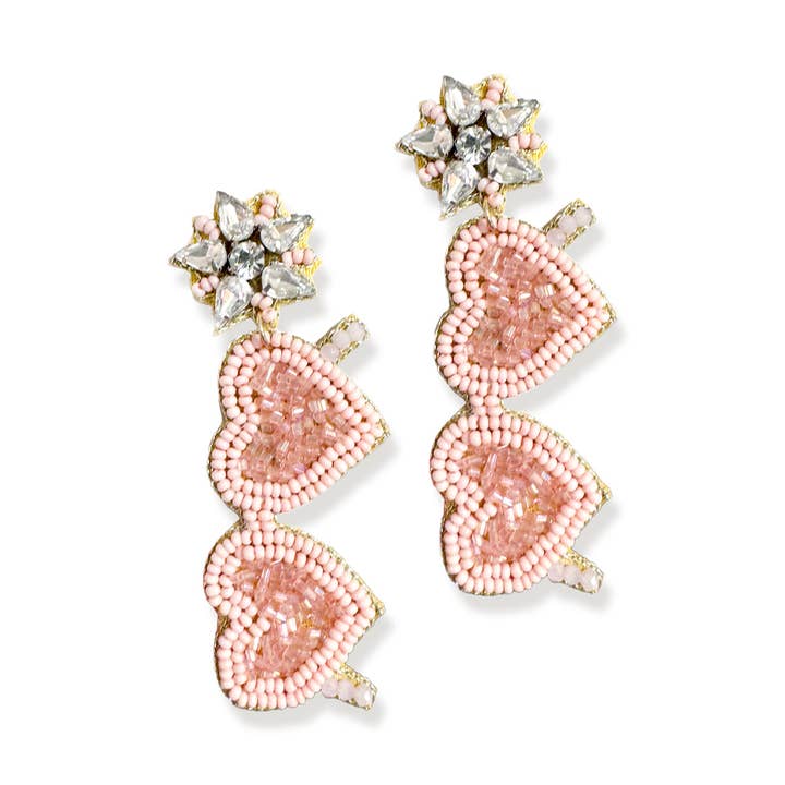 Heart Sunglasses Earrings for wholesale by Viv&Lou