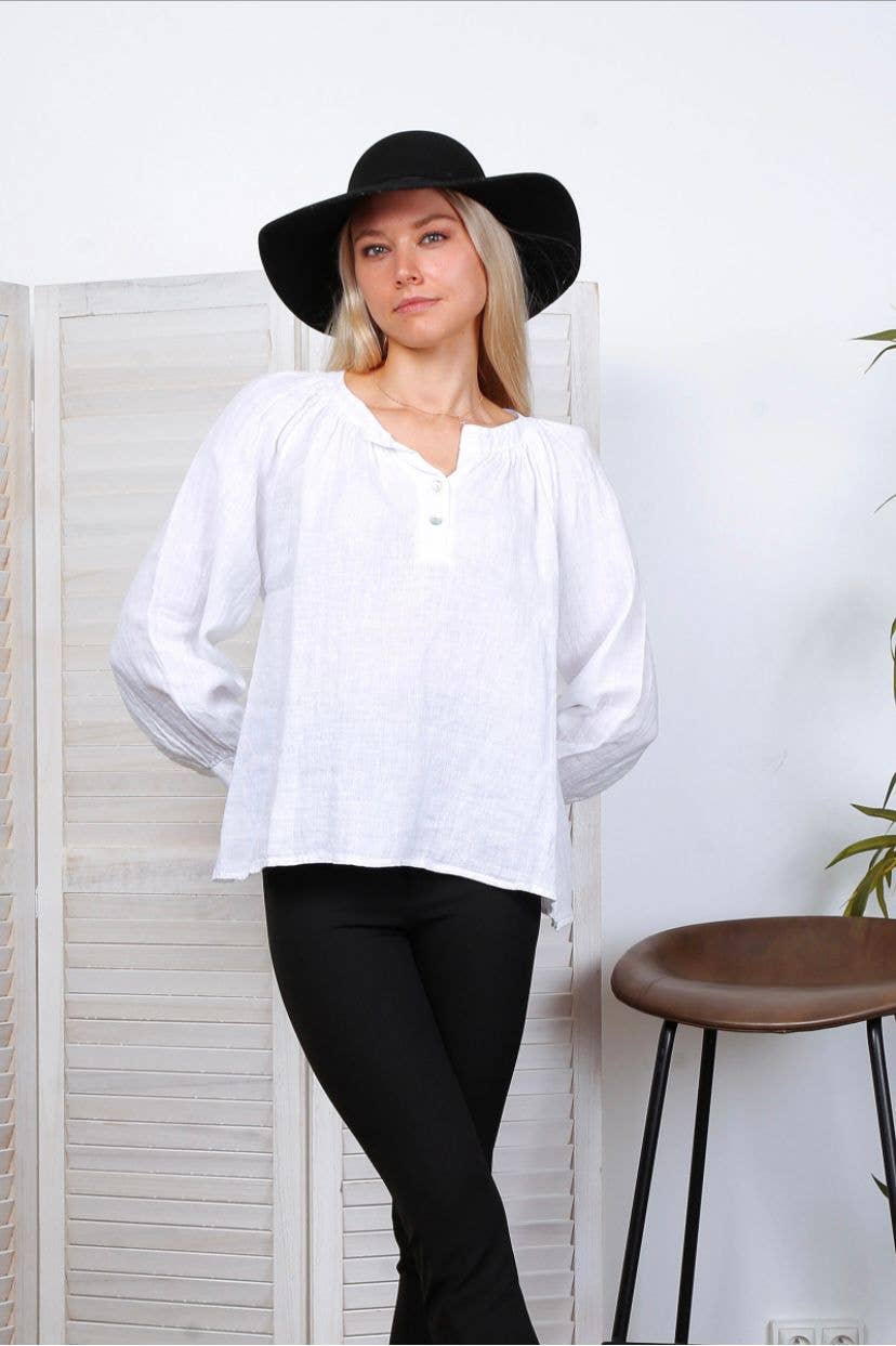 LÉA & LUC – wholesale Blus - Dam – Blus i 100 % linne REF.79231